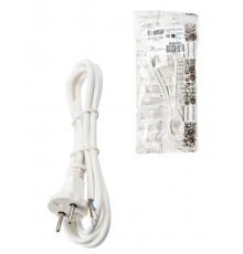 Шнур сетевой с вилкой ПВСмб 2x0,75мм2 3м б/з белый Народный  SQ1305-0572  TDM