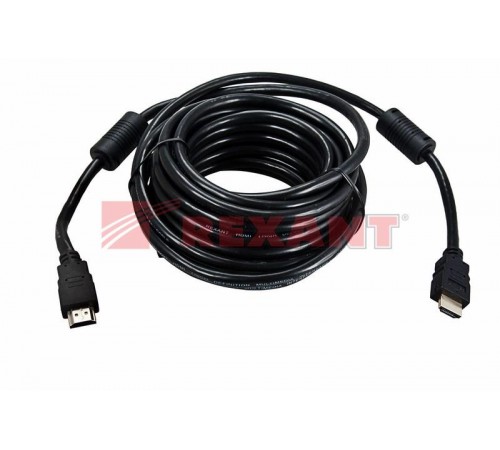 Шнур HDMI - HDMI с фильтрами, длина 3 метра (GOLD) (PVC пакет)  17-6205  REXANT