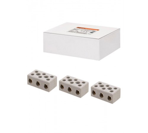 Керамический блок зажимов 30 Ампер 3 пары контактов с крепежным отверстием  SQ0531-0513  TDM