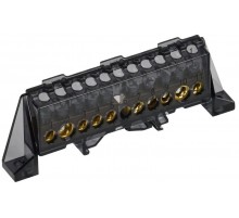 TEKFOR Шина N "ноль" в комбинированном DIN-изоляторе "Стойка" 8х12-(5+5)-Ч  TF-NN20-55-DP-K02  IEK