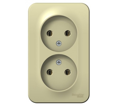 Blanca Бежевый О/У с изолирующей пластиной Розетка 2-ая без з/к без шторок 16А, 250В  BLNRA000217  SE