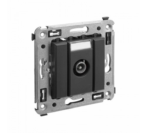 Розетка TV проходная в стену, "Avanti", "Черный матовый"  4412513  DKC