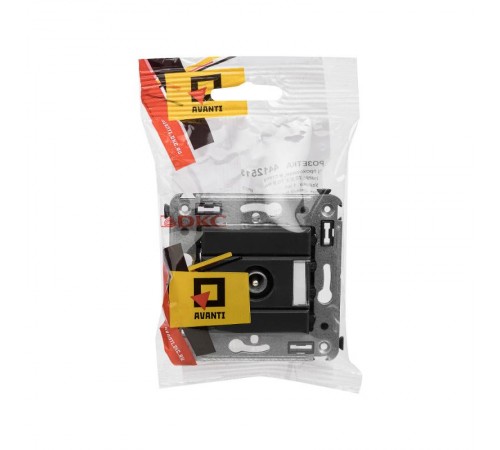 Розетка TV проходная в стену, "Avanti", "Черный матовый"  4412513  DKC