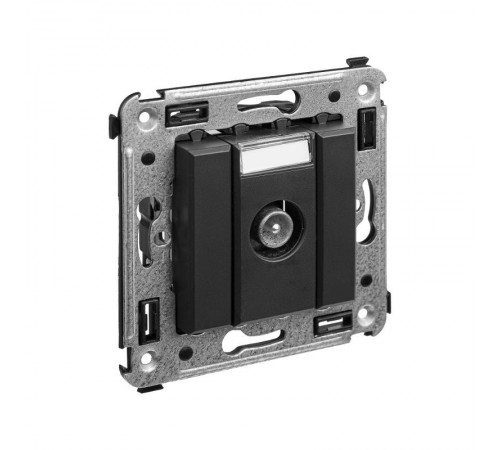 Розетка TV проходная в стену, "Avanti", "Черный матовый"  4412513  DKC