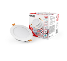 Светильник встраиваемый downlight Elementary круг 5W 430lm 4000K 210-240V IP20 95*38 монтаж бел.LED (3шт. в упак.) LED 1/40  9100420205T  Gauss