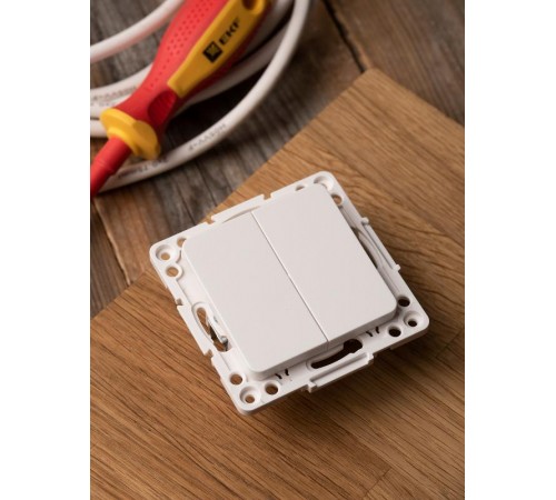 Стокгольм Механизм Выключателя 2-кл. 10А в/к белый EKF PROxima  EYV10-123-20  EKF