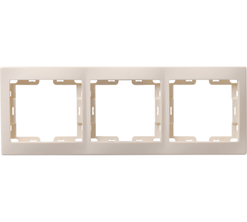 КВАРТА Кремовый Рамка 3-местная горизонтальная РГ-3-ККм  EMK30-K33-DM  GENERICA