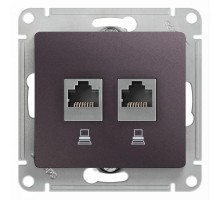 Glossa Сиреневый туман Розетка 2-ая компьютерная RJ45+RJ45, кат.5E  GSL001485KK  SE