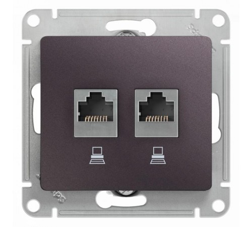 Glossa Сиреневый туман Розетка 2-ая компьютерная RJ45+RJ45, кат.5E  GSL001485KK  SE