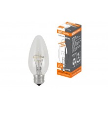 Лампа накаливания ЛОН  60Вт Е27 230В свеча прозрачная  SQ0332-0012  TDM