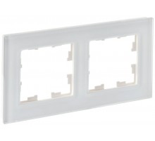 BRITE Рамка 2-ая РУ-2-2-Бр стекло белый матовый  BR-M22-G-31-K01  IEK