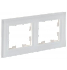 BRITE Рамка 2-ая РУ-2-2-Бр стекло белый матовый  BR-M22-G-31-K01  IEK