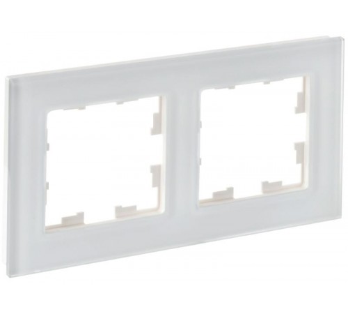BRITE Рамка 2-ая РУ-2-2-Бр стекло белый матовый  BR-M22-G-31-K01  IEK