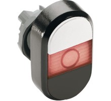 Кнопка двойная MPD5-11R (белая/черная) красная линза без текста  1SFA611134R1101  ABB