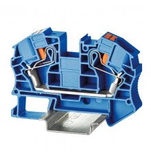 Клемма проходная, зажим push-in, 2 точки подключения, 16 кв.мм, синяя  VPR-16-BU  DKC