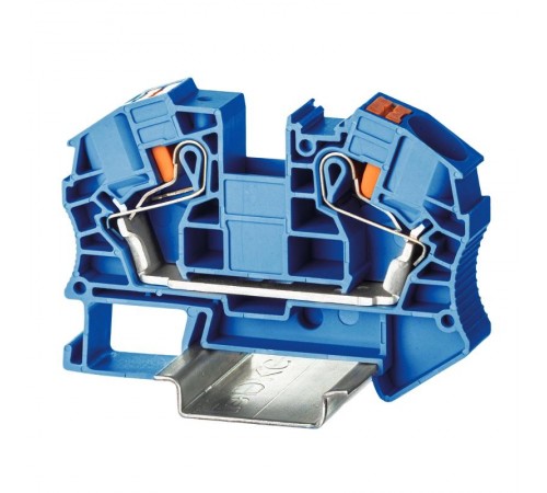 Клемма проходная, зажим push-in, 2 точки подключения, 16 кв.мм, синяя  VPR-16-BU  DKC