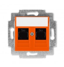 ABB Levit Оранжевый Розетка комп. 2-ая 2хRJ45 категория 5e  5014H-A51018 66W  2CHH295118A6066  ABB