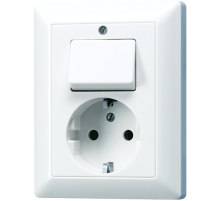 Штепсельная розетка SCHUKO 16A 250V~ с универсальным выключателем; белая  AS5576UWW  Jung