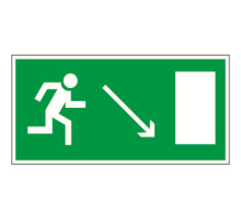 Знак безопасности NPU-3413.E07"Напр. к эвакуационному выходу направо вниз"  a16518  Белый свет