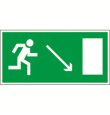 Знак безопасности BL-3015A.E07"Напр. к эвакуационному выходу направо вниз"  a12959  Белый свет