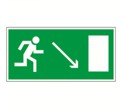 Знак безопасности NPU-3413.E07"Напр. к эвакуационному выходу направо вниз"  a16518  Белый свет
