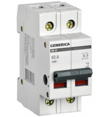 Выключатель нагрузки модульный (мини-рубильник) ВН-32 2Р 63А  MNV15-2-063  GENERICA