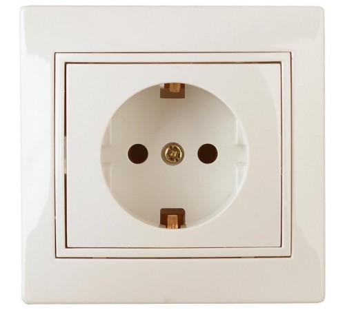 1-202-02 Intro Розетка 2P+E Schuko, 16А-250В, IP20, СУ, Plano, сл.кость  Б0027610  Intro