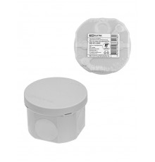 Распаячная коробка, двухкомпонентная, ОП D70х50 мм, IP66, 4 вх., серая, инд. штрихкод  SQ1401-2502  TDM