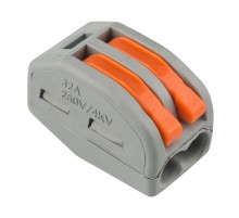 Универсальная клемма 2-проводная, серая (аналог Wago 222-412) (0,08-2,5/4 мм) (50 шт./уп.)  07-5252-4  REXANT