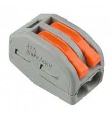 Универсальная клемма 2-проводная, серая (аналог Wago 222-412) (0,08-2,5/4 мм) (50 шт./уп.)  07-5252-4  REXANT