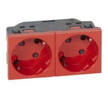 Розетка Mosaic 2Х2К+З нем.ст. с отверстиями под 45 град. с блокировкой  077281  Legrand