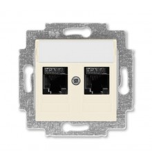 ABB Levit Слоновая кость Розетка комп. 2-ая 2хRJ45 категория 6  5014H-A61018 17W  2CHH296118A6017  ABB