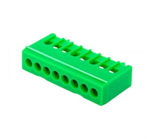 Шина "0" PE (6х9мм) 8 отверстий латунь зеленый изолированный корпус на DIN-рейку розничный стикер EKF PROxima  sn0-63-8-ig-r  EKF