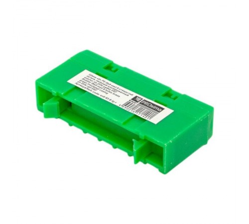 Шина "0" PE (6х9мм) 8 отверстий латунь зеленый изолированный корпус на DIN-рейку розничный стикер EKF PROxima  sn0-63-8-ig-r  EKF