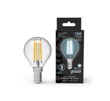 Лампа светодиодная Filament Шар 13W 1150lm 4100К Е14 LED 1/10/50  105801213  Gauss