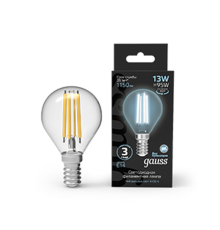 Лампа светодиодная Filament Шар 13W 1150lm 4100К Е14 LED 1/10/50  105801213  Gauss