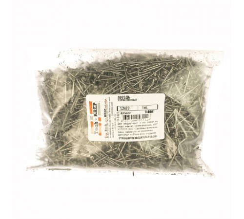 Гвоздь строительный 1,2х20 (1 кг) - пакет Tech-Krep