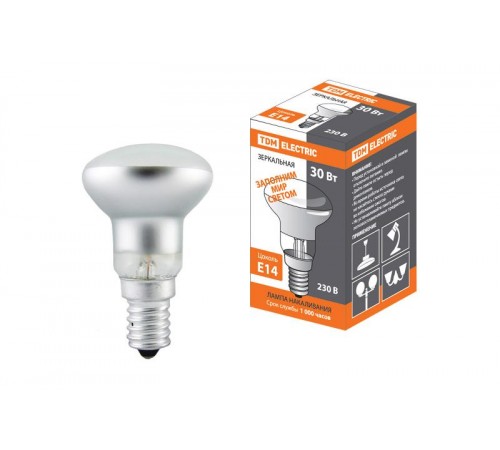 Лампа накаливания зеркальная 30Вт E14 230В R39  SQ0332-0025  TDM