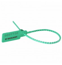 Пломба пластиковая номерная 255 мм зеленая  07-6123  REXANT