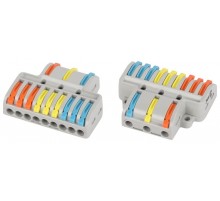 Клемма  NO-225-460 проходная разветвительная 222-4139 с рычагами 3/9 полюсов 0.08-2.5/4 мм2 (упаковка 1 шт.)  Б0067974  ЭРА