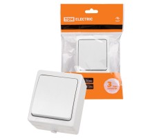 Выключатель 1-кл. открытой установки IP54 10А белый "Вуокса"  SQ1803-1001  TDM