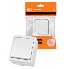 Выключатель 1-кл. открытой установки IP54 10А белый "Вуокса"  SQ1803-1001  TDM