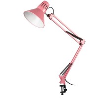 Настольный светильник N-121-E27-40W-P Е27 на струбцине розовый  Б0052761  ЭРА