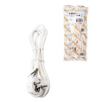 Шнур сетевой с вилкой ПВС 3x0,75мм2 1,5м с/з белый  SQ1305-0075  TDM