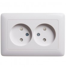 Хит Белый С/У Розетка 2-ая без заземления со шторками, 16А  RS16-230-B  SE