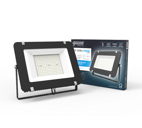 Прожектор светодиодный 200W IP65 6500К черный  613100200  Gauss
