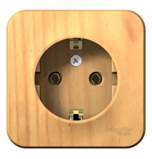 Blanca Ясень О/У с изолирующей пластиной Ясень Розетка с заземлением без шторок 16А, 250В  BLNRA010115  SE