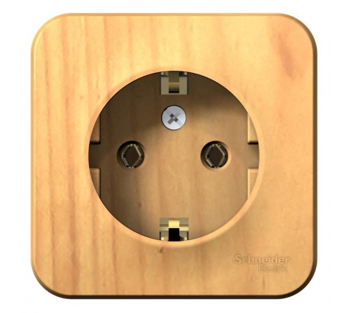 Blanca Ясень О/У с изолирующей пластиной Ясень Розетка с заземлением без шторок 16А, 250В  BLNRA010115  SE