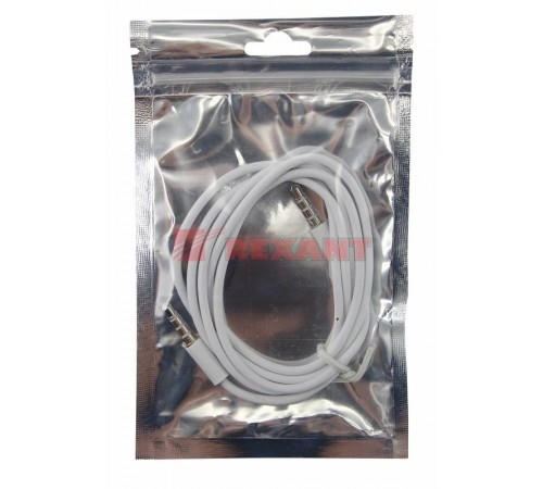 Аудиокабель 3,5 мм штекер-штекер 1 м белый  18-1110  REXANT