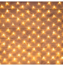 Гирлянда "Сеть" 1,8х1,5м, прозрачный ПВХ, 180 LED ТЕПЛЫЙ БЕЛЫЙ  215-136  NEON-NIGHT